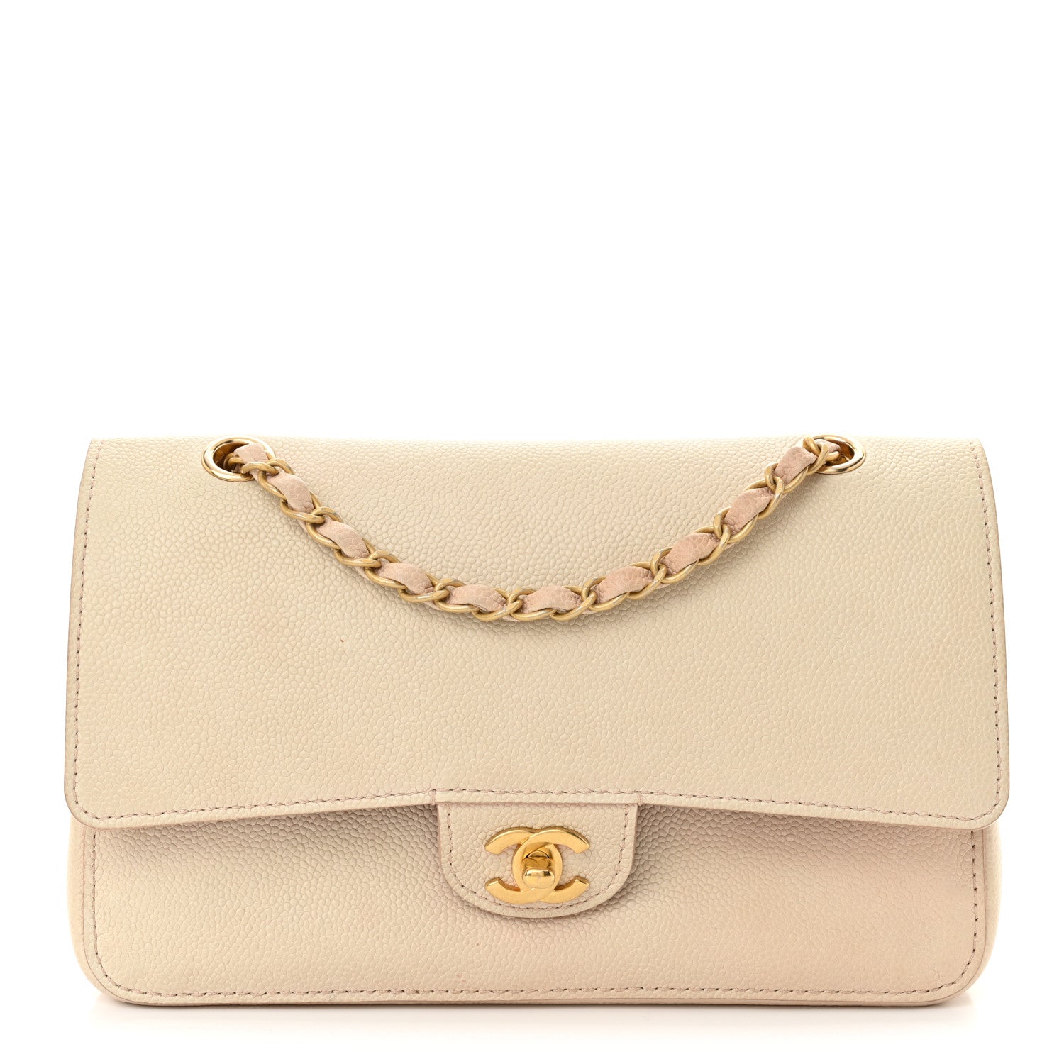 Chanel Grained Calfskin Medium Classic Pure Double Flap Nude 1 of 13