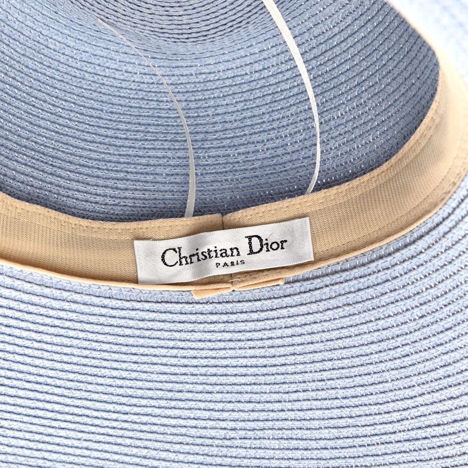 Christian Dior Straw Logo Hat Blue 8 of 11