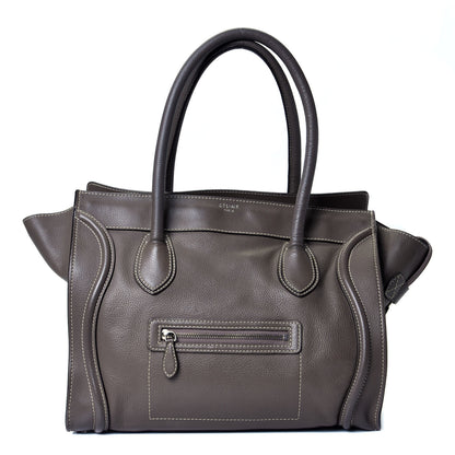 Celine Drummed Calfskin Shoulder Luggage Souris 1 of 4