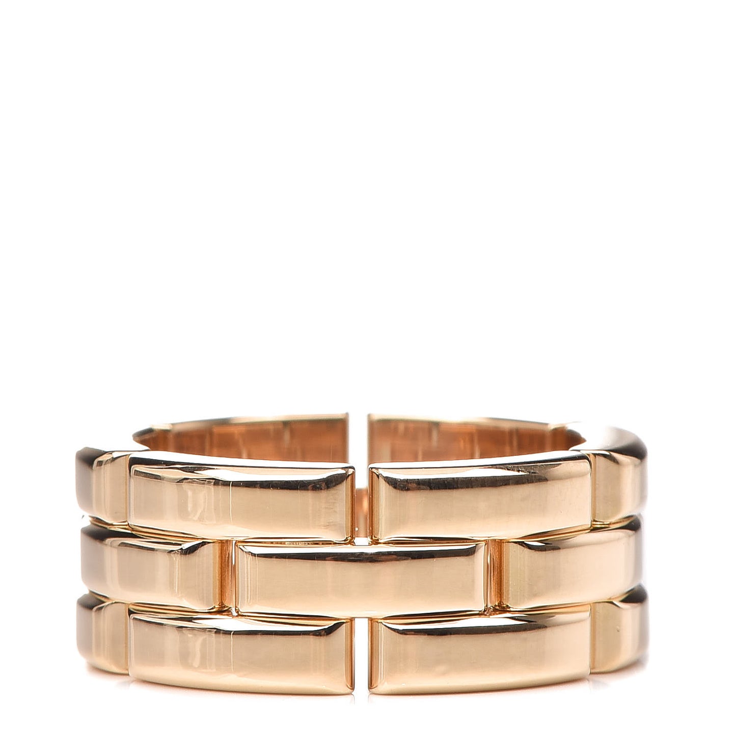 18K Yellow Gold Maillon Panthere 3 Rows Ring 50 5.25