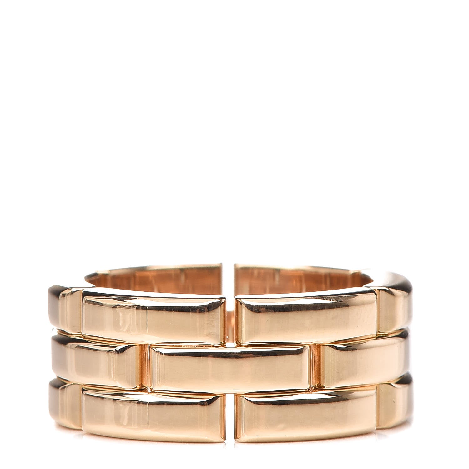 Cartier 18K Yellow Gold Maillon Panthere 3 Rows Ring 50 5.25 3 of 5