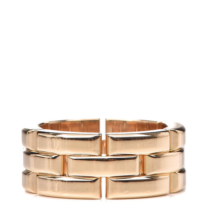 Cartier 18K Yellow Gold Maillon Panthere 3 Rows Ring 50 5.25 3 of 5