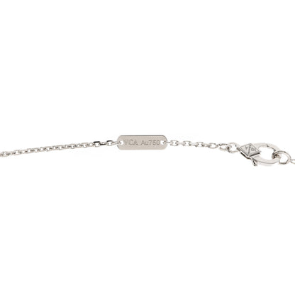 Van Cleef & Arpels 18K White Gold Chalcedony Vintage Alhambra Pendant Necklace 5 of 6
