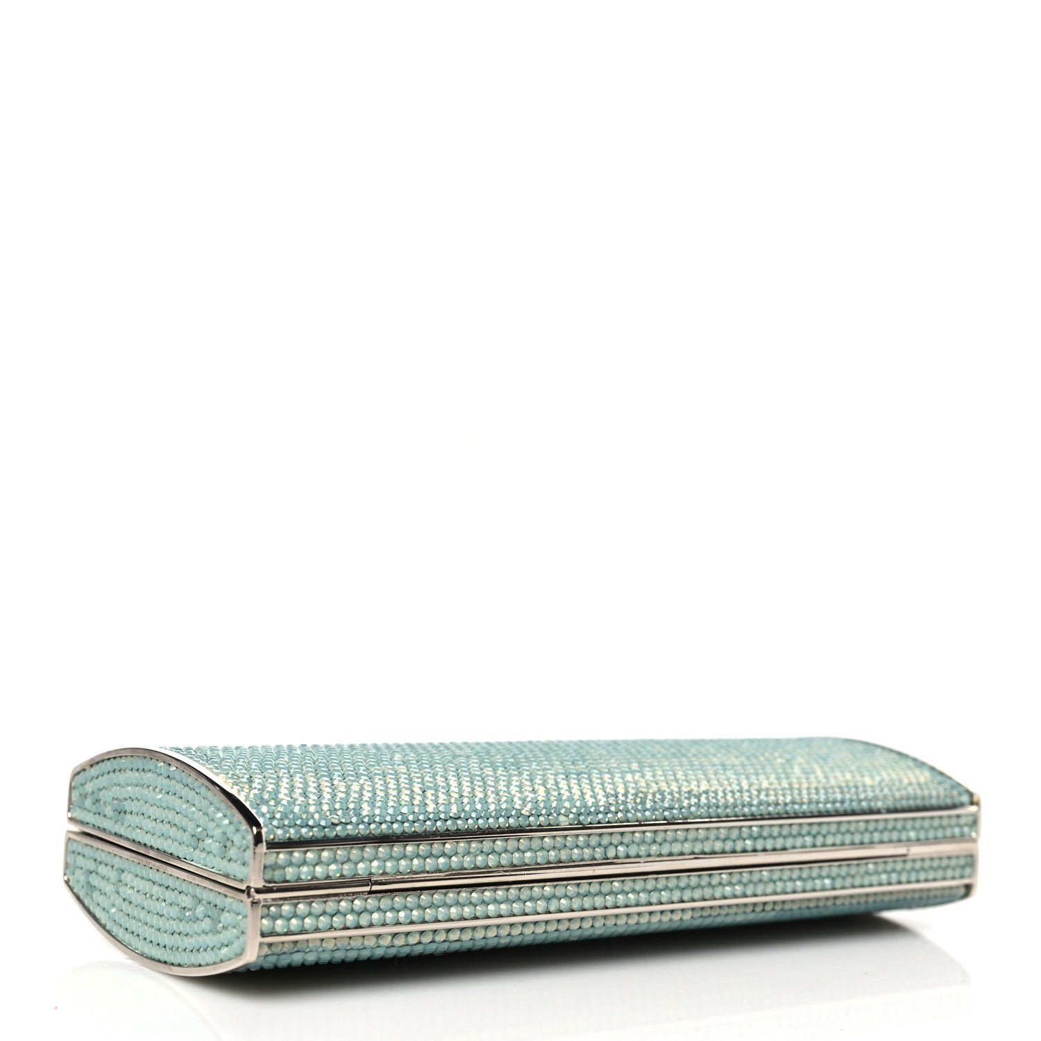 Judith Leiber Swarovski Crystal Minaudiere Clutch Aquamarine 4 of 11