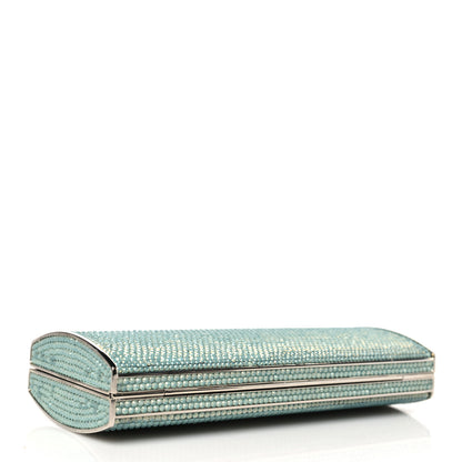 Judith Leiber Swarovski Crystal Minaudiere Clutch Aquamarine 4 of 11