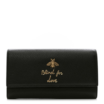 Gucci Calfskin Animalier Continental Wallet Black 1 of 9