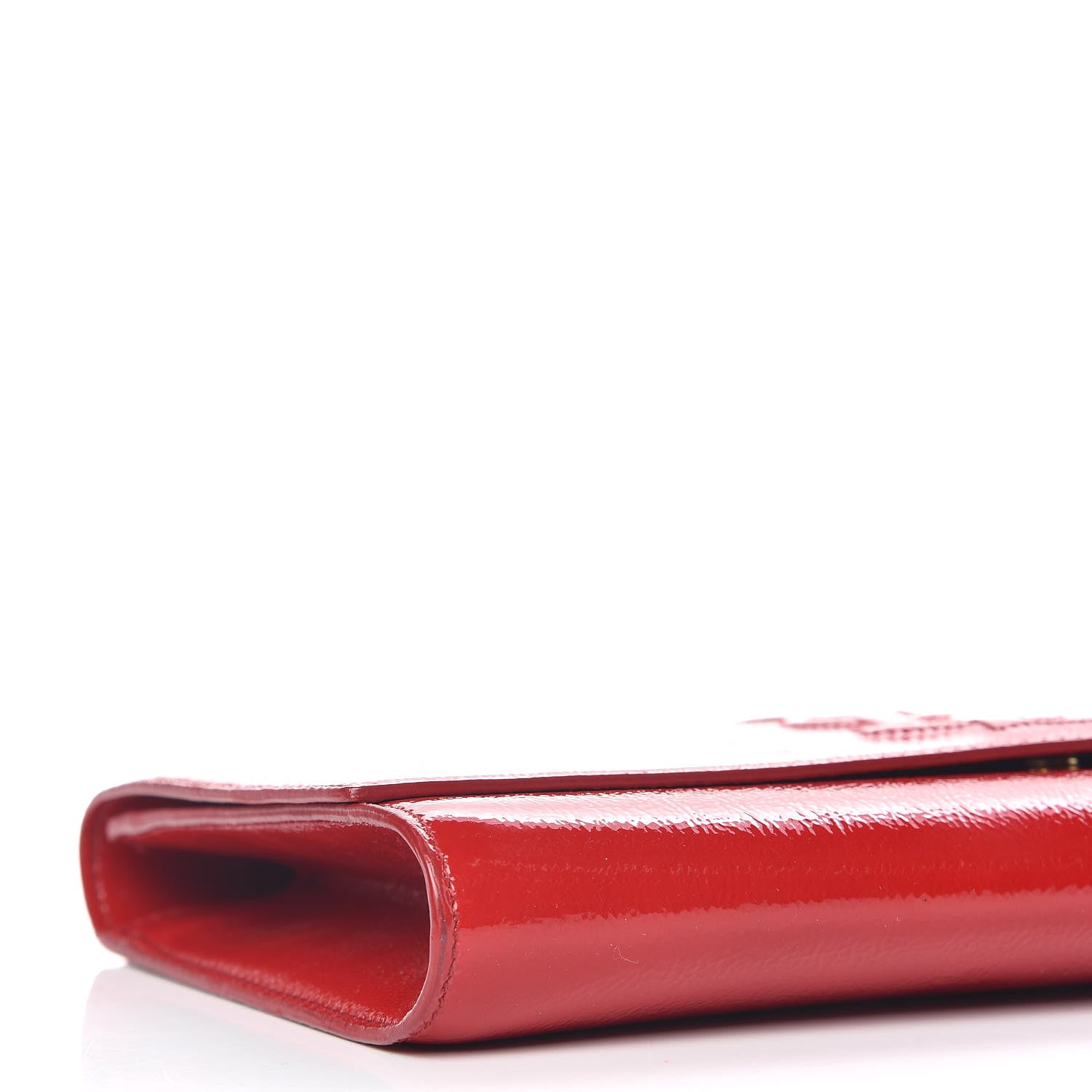 Saint Laurent Textured Patent Monogram Large Belle De Jour Clutch Red 8 of 9