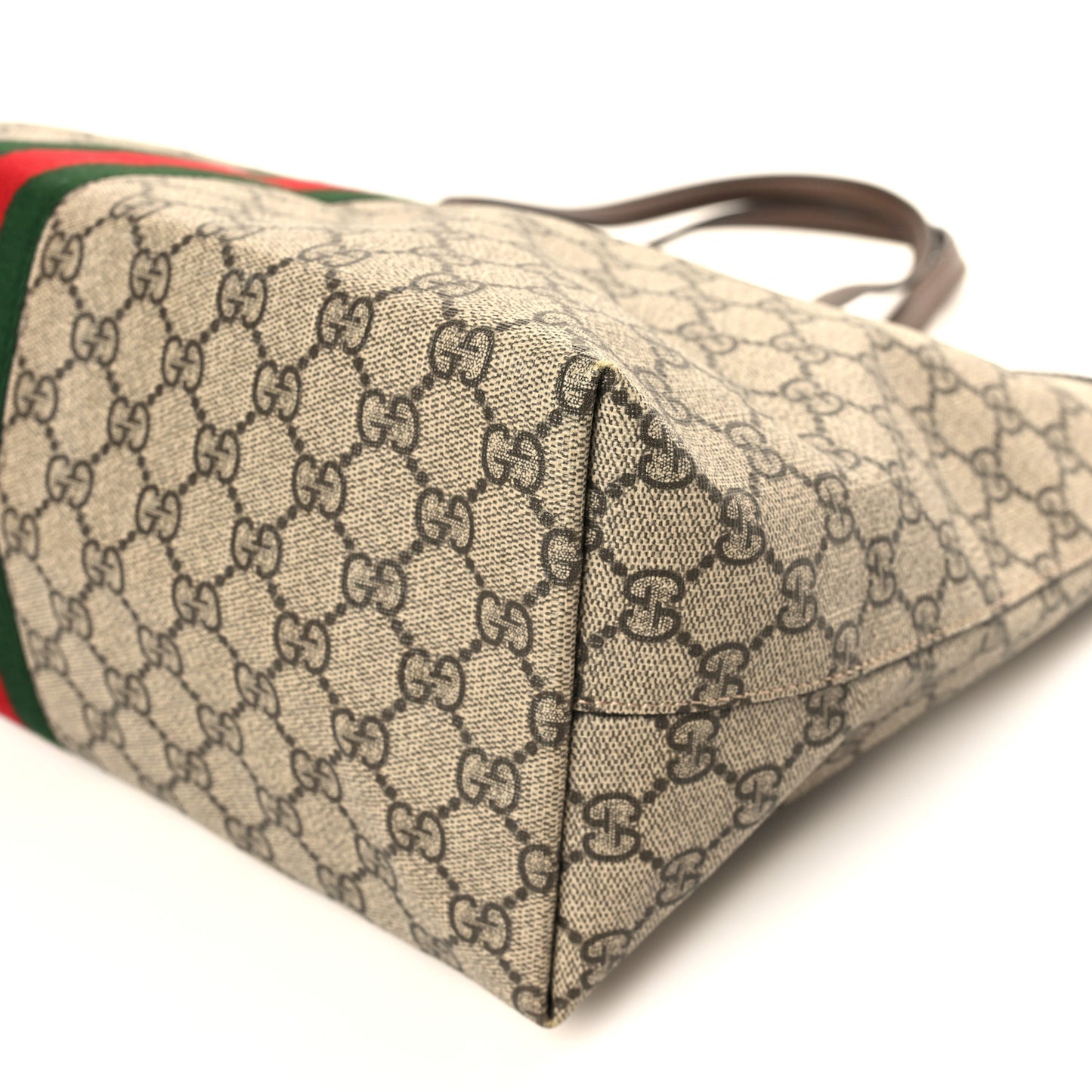 GG Supreme Monogram Medium Ophidia Shopping Tote Brown