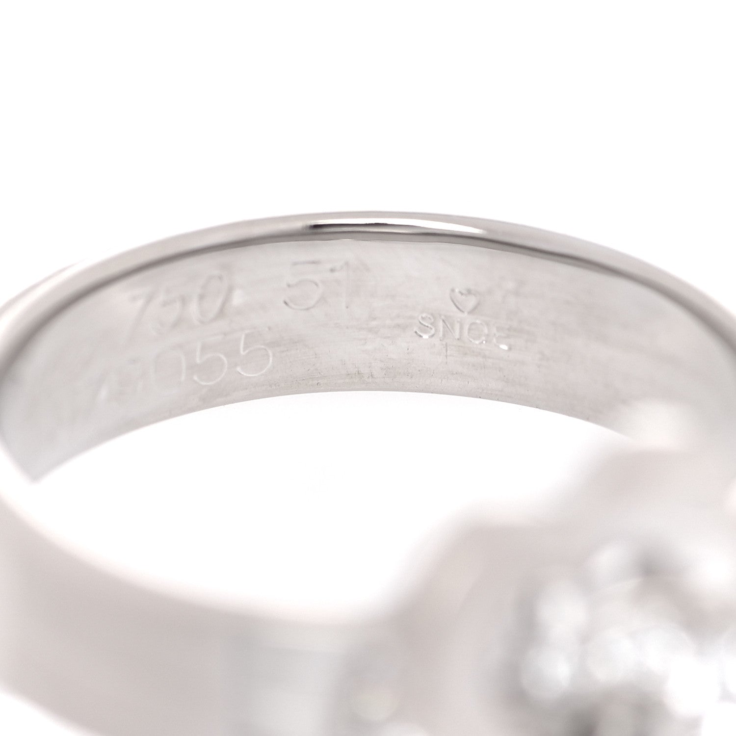 Cartier 18K White Gold Diamond Double Heart Ring 51 5.75 5 of 5