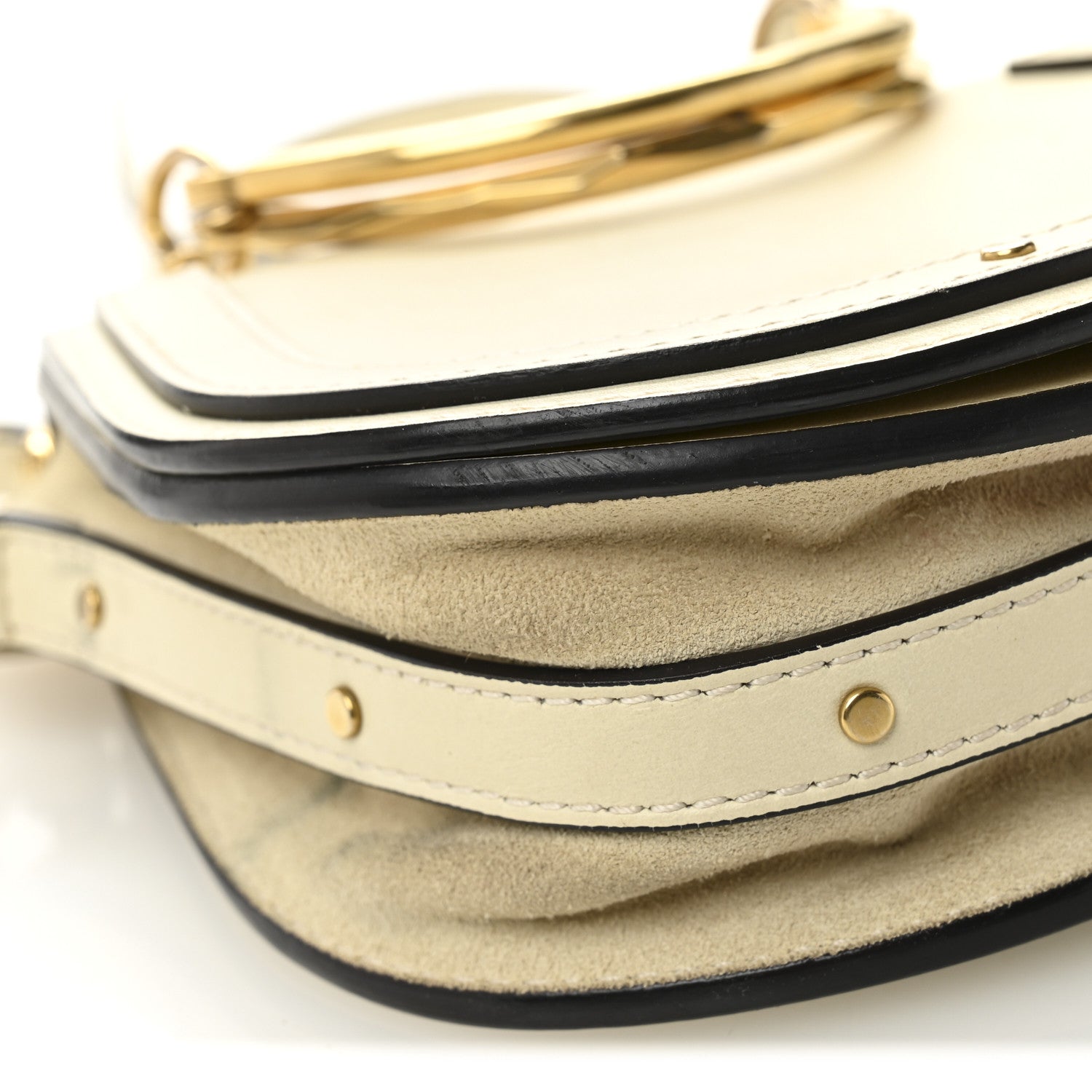 Chloe Calfskin Suede Small Nile Bracelet Bag Off White 16 of 29