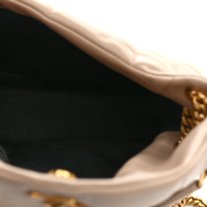 Saint Laurent Lambskin Quilted Small Loulou Puffer Monogram Chain Satchel Dark Beige 5 of 10