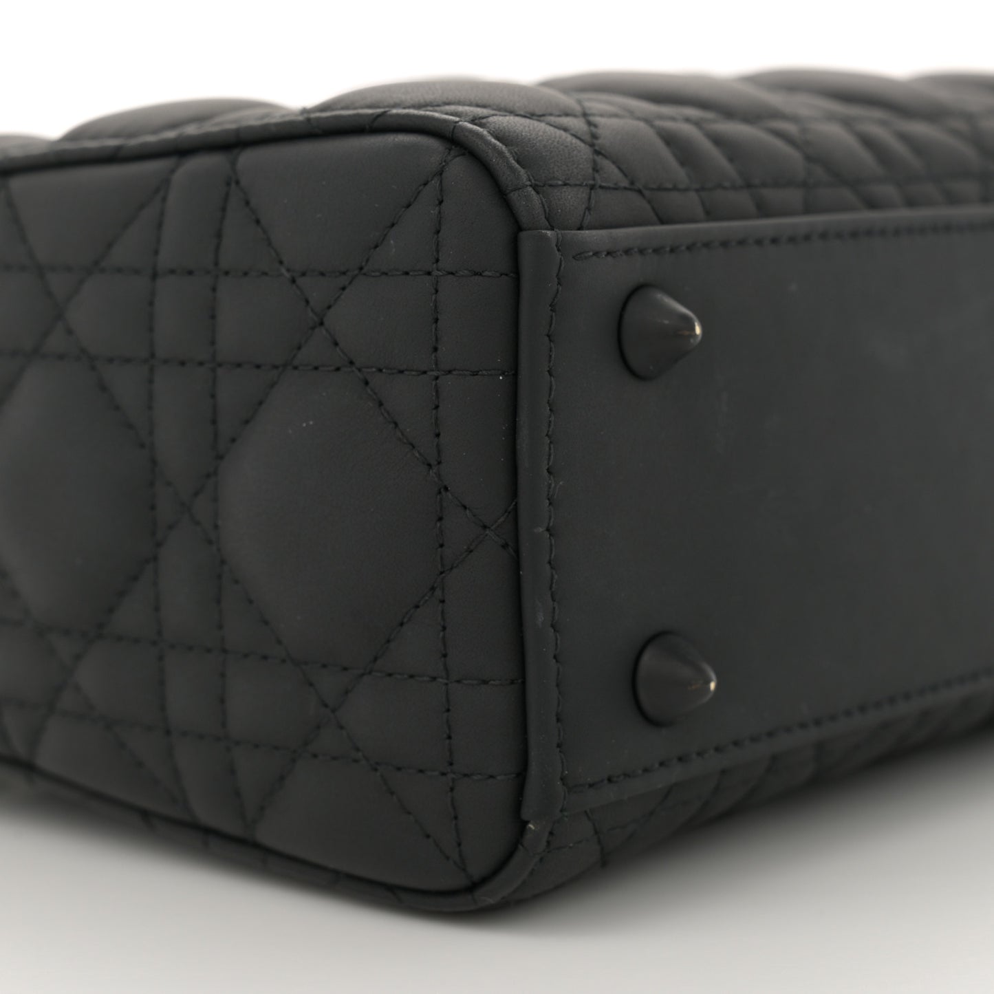 Ultra Matte Calfskin Cannage Small Lady Dior Black