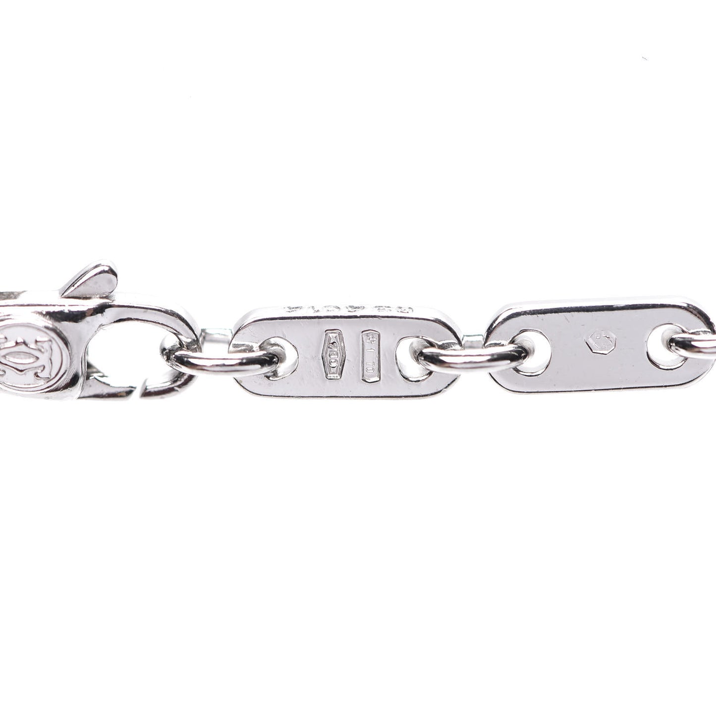 18K White Gold Fidelity Bar Link Chain Necklace