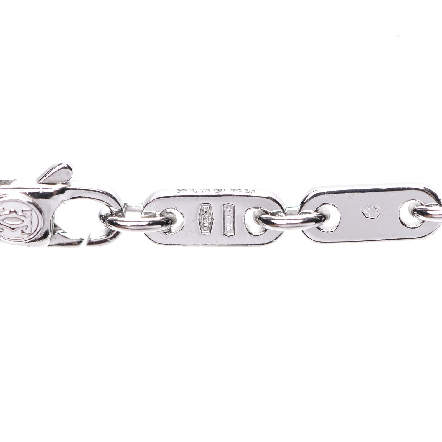 Cartier 18K White Gold Fidelity Bar Link Chain Necklace 6 of 6