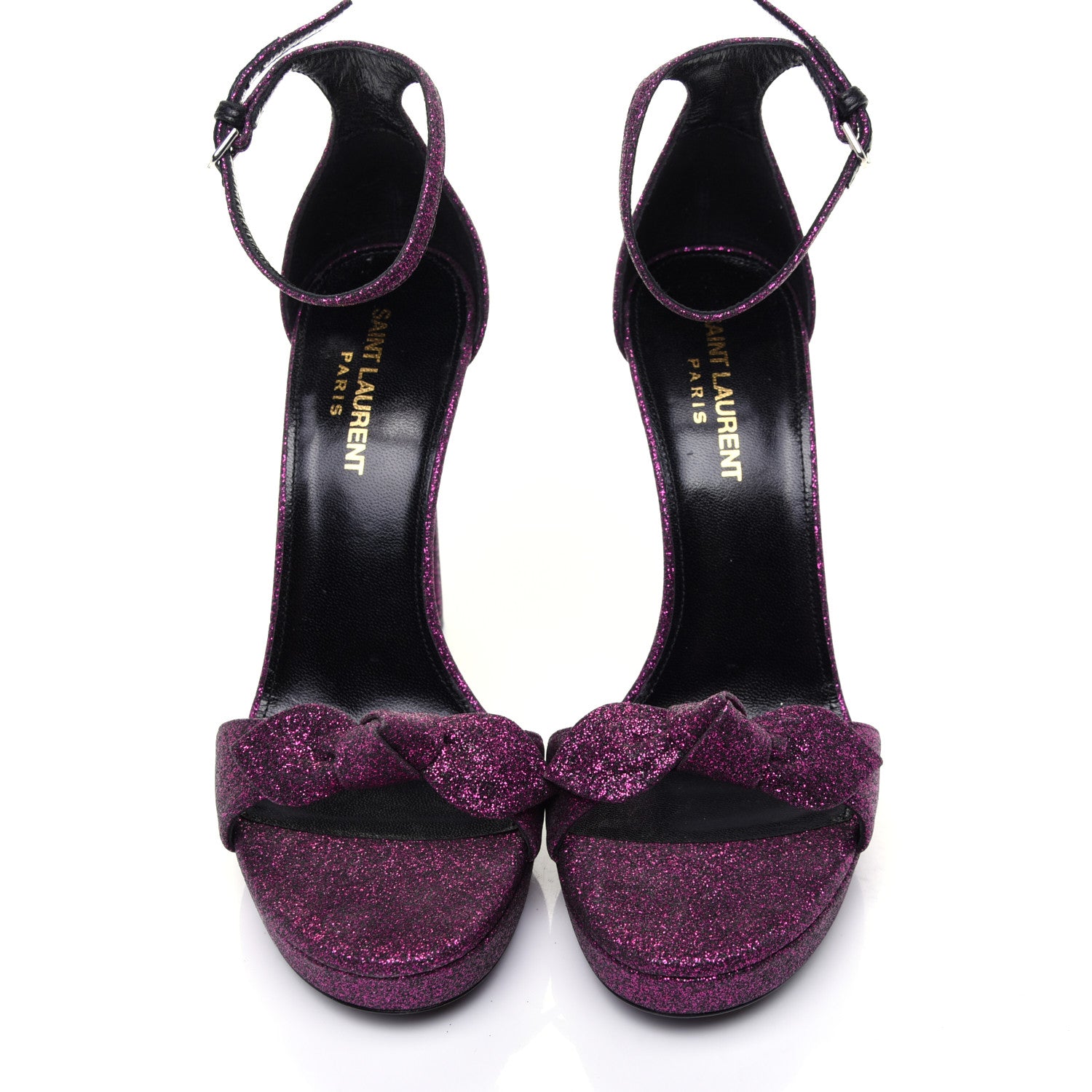 Saint Laurent Glitter Hall Platform Sandals 37.5 Purple 8 of 11