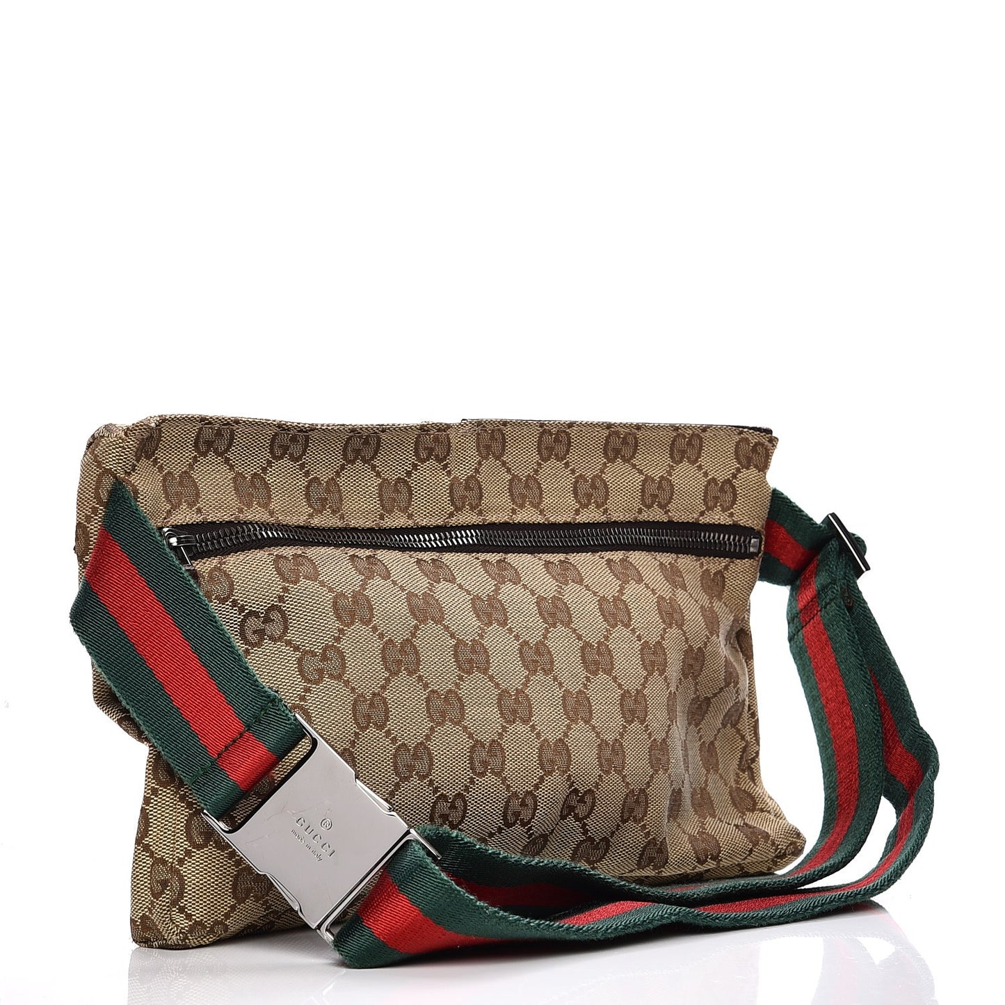 Monogram Web Belt Bag Dark Brown