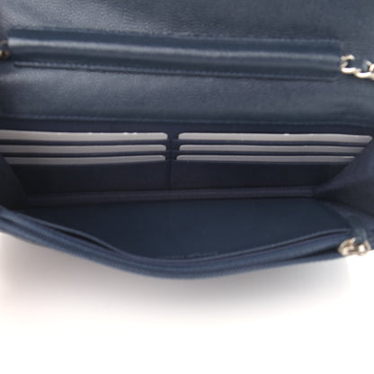 Chanel Caviar Quilted Wallet On Chain WOC Navy Blue 5 of 13