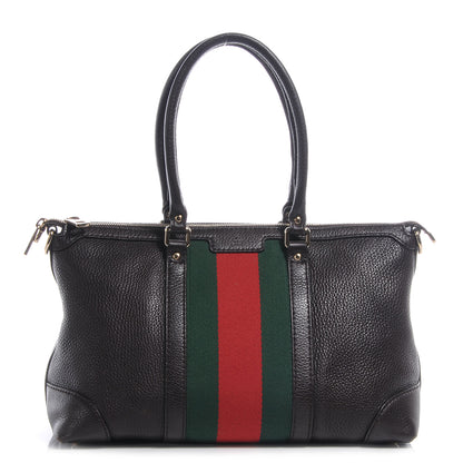 Gucci Leather Vintage Web Medium Top Handle Bag Dark Brown 1 of 11