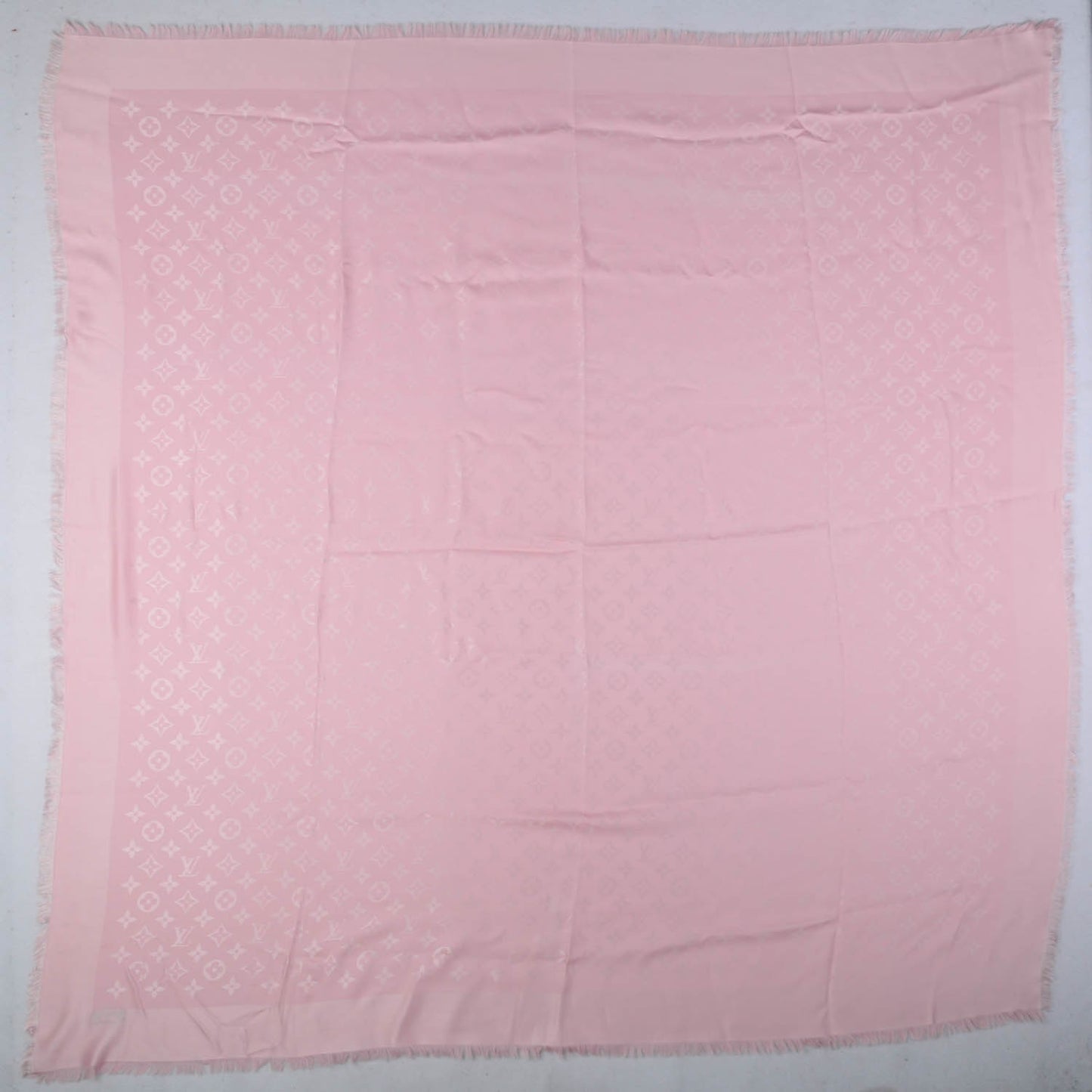Silk Wool Monogram Shine Shawl Pink