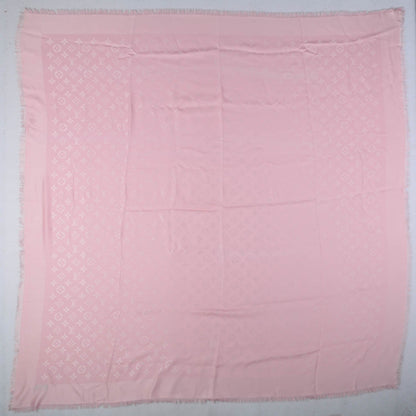 Louis Vuitton Silk Wool Monogram Shine Shawl Pink 3 of 5