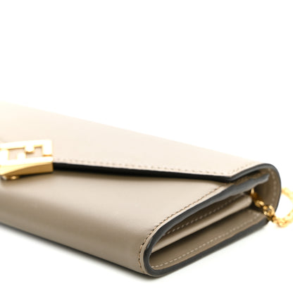 Fendi Vitello King Cruise FF Diamonds Continental Envelope Wallet On Chain Gianduia 10 of 11