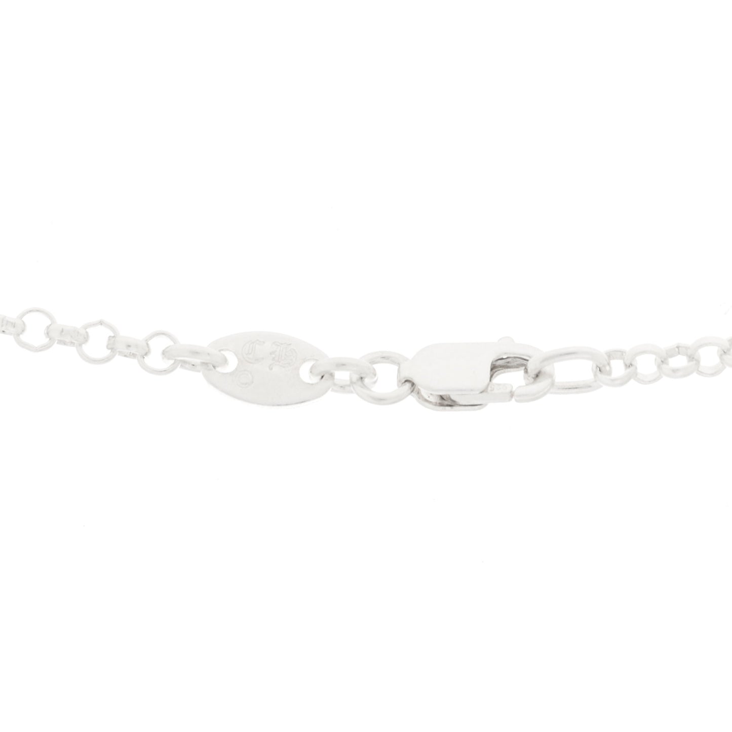 Sterling Silver Baby Fat Cross Pendant Roll Chain Necklace