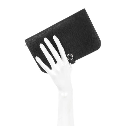 Hermes Togo Dogon Duo Wallet Black 2 of 8