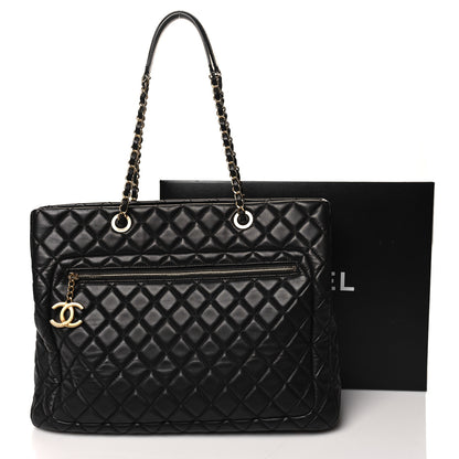 Chanel Lambskin Quilted CC Pocket Shopping Tote Black 13 of 13