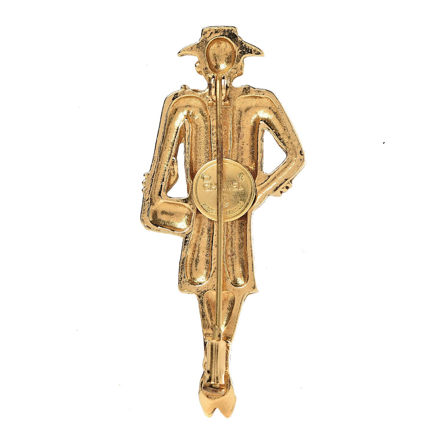 Coco Figurine Pin Brooch Gold