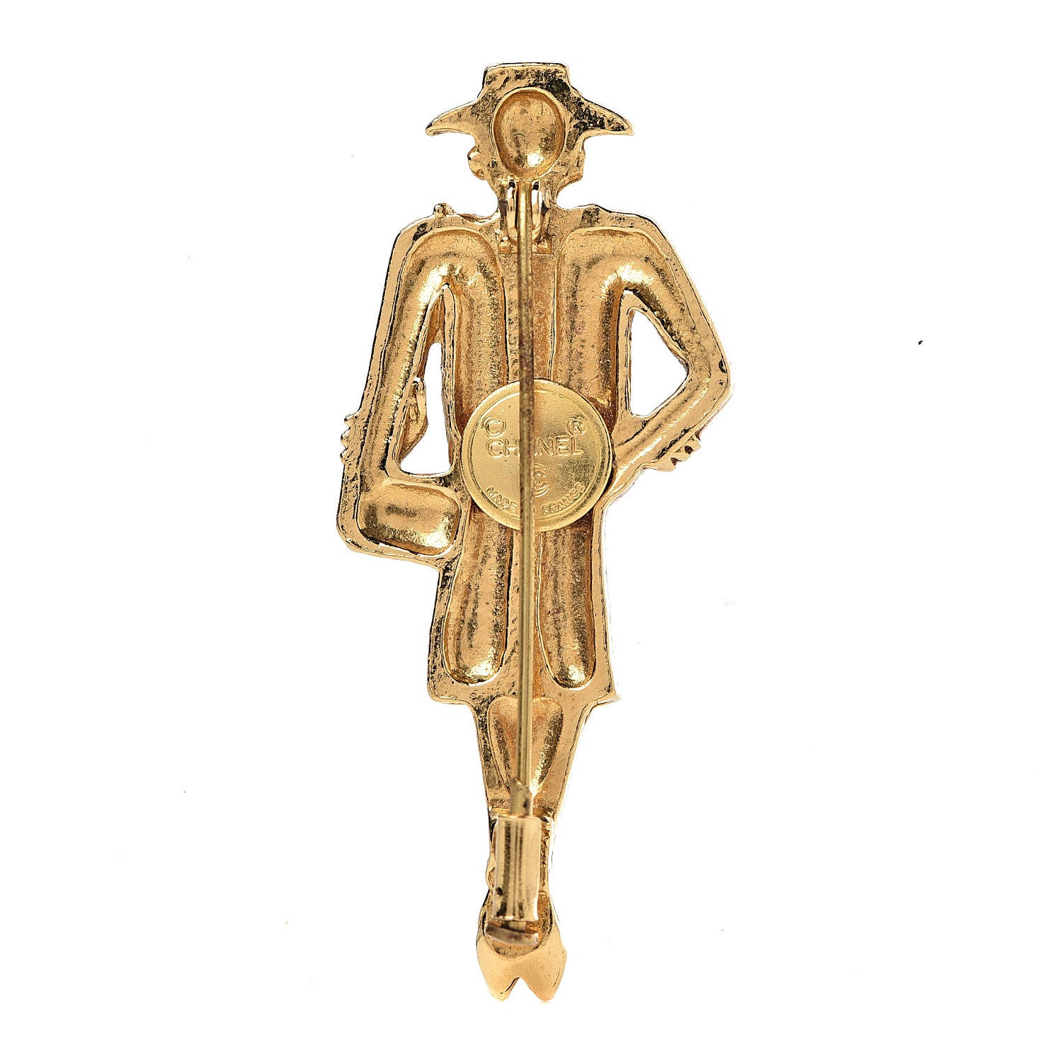 Chanel Coco Figurine Pin Brooch Gold 3 of 4