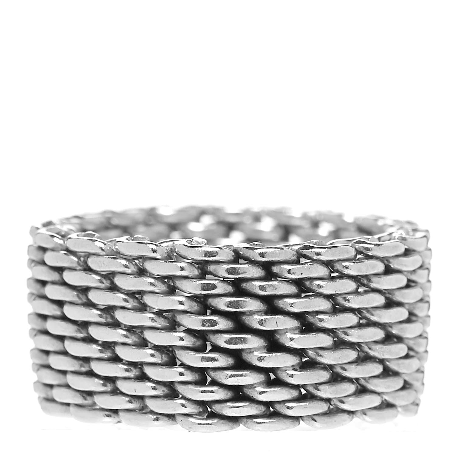 Tiffany Sterling Silver Somerset Mesh Ring 52 6 1 of 4