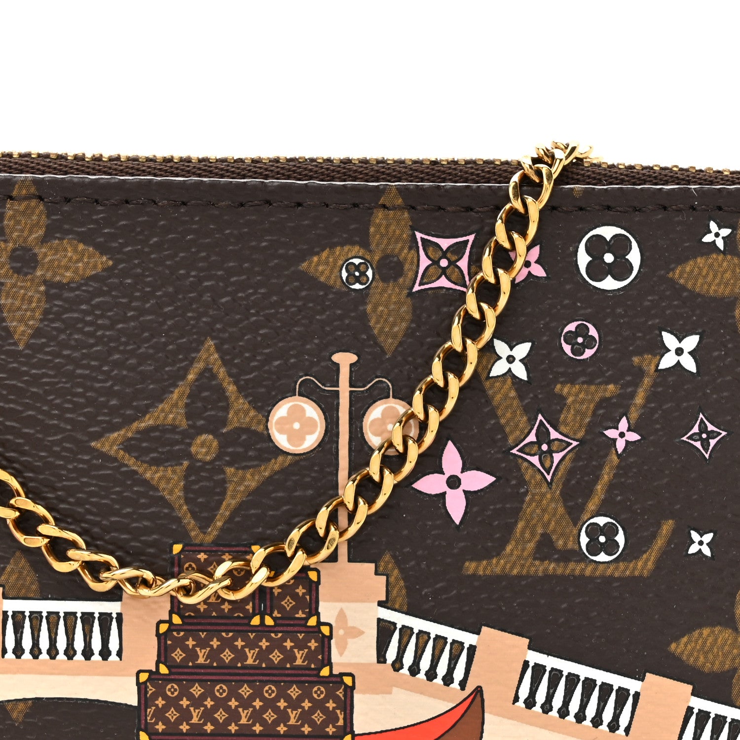 Louis Vuitton Monogram 2019 Christmas Animation Mini Venice Pochette Accessories Blue 8 of 10