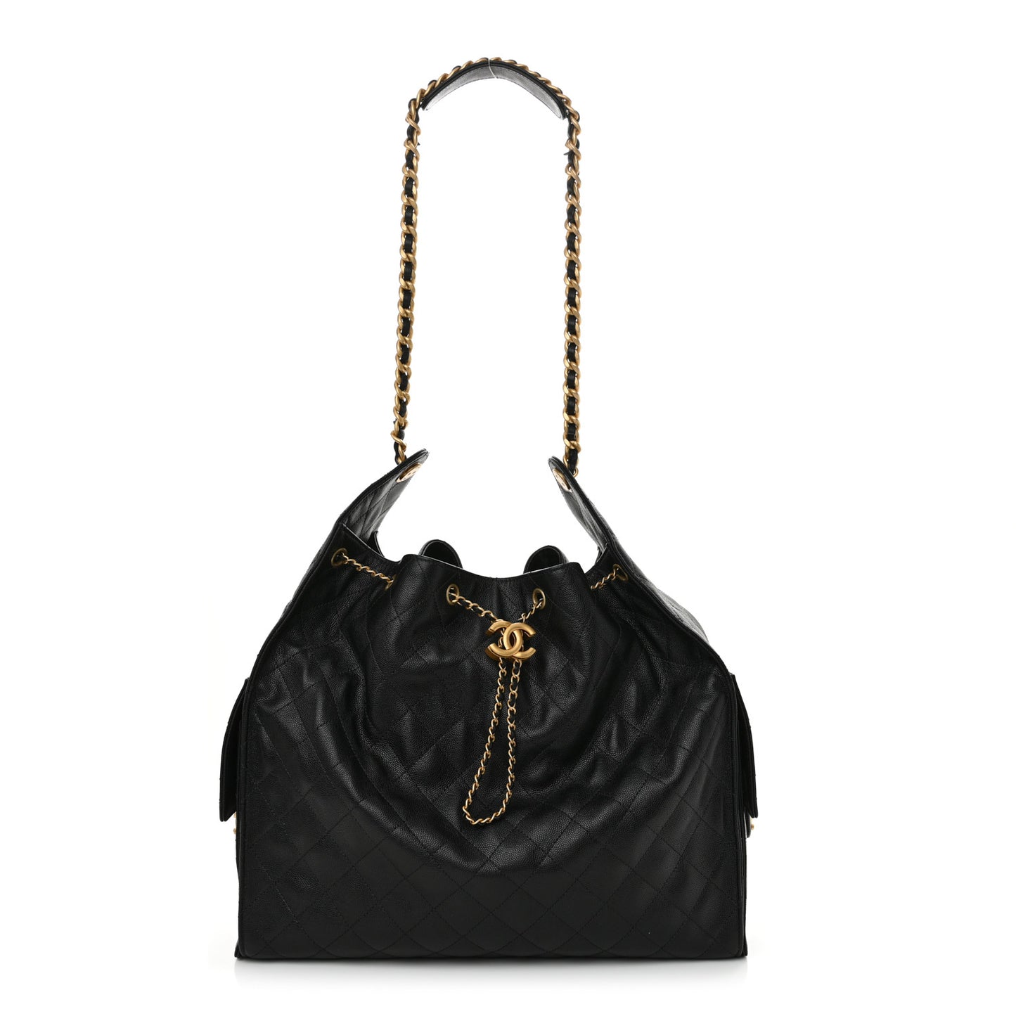Caviar Quilted Large Chanel 25 Handbag Black