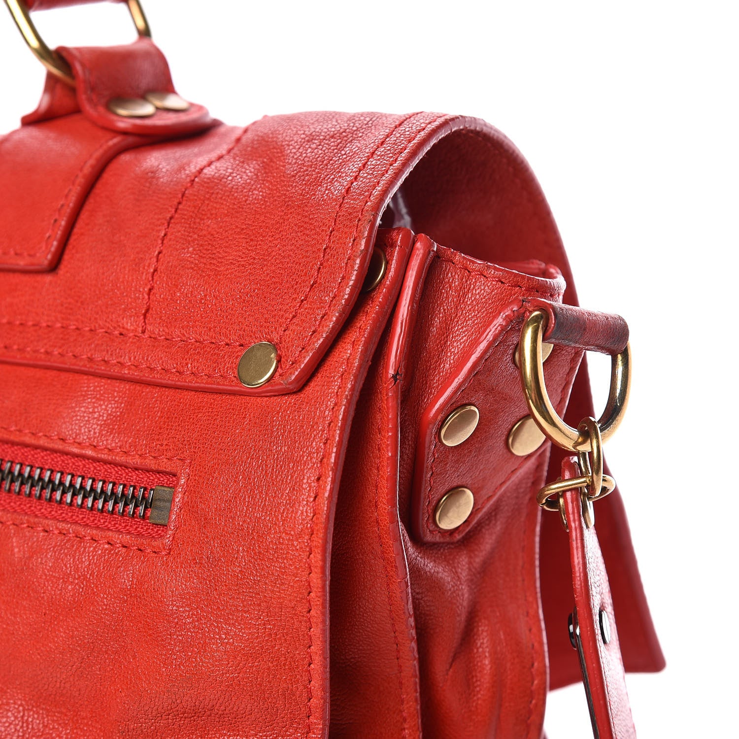 Proenza Schouler Lambskin PS1 Large Satchel Lipstick Red 15 of 16