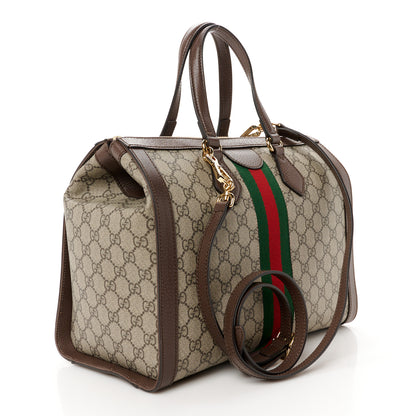 Gucci GG Supreme Monogram Web Medium Ophidia Tote Bag Brown 3 of 11