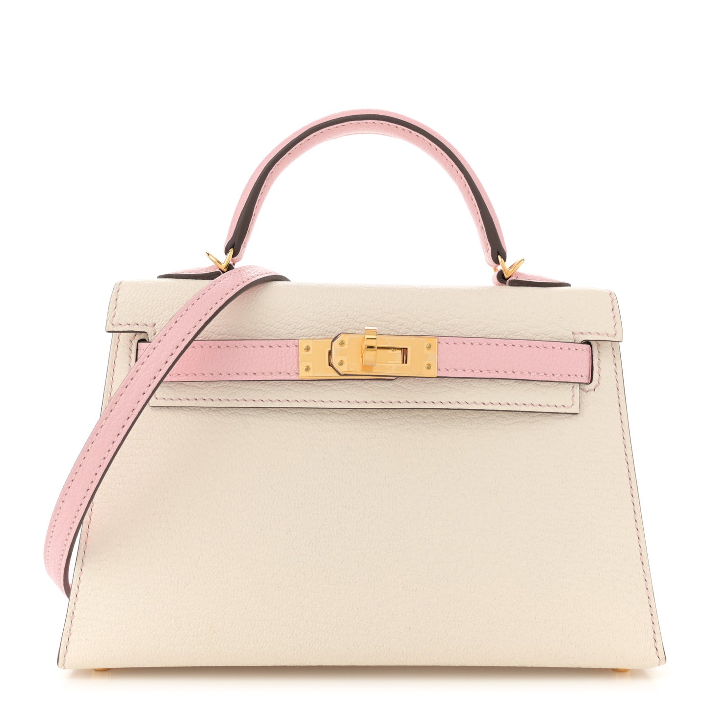 Chevre Mysore Horseshoe Mini Kelly Sellier 20 Nata Rose Sakura