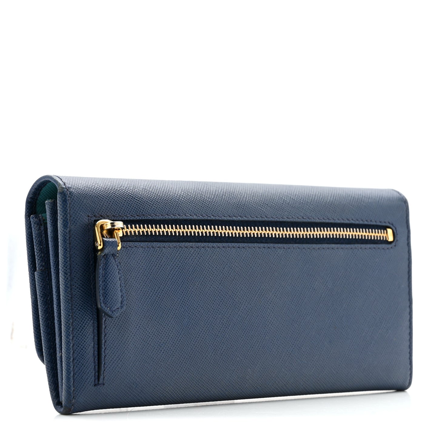 Saffiano Metal Continental Flap Wallet Bluette Cobalto Turchese