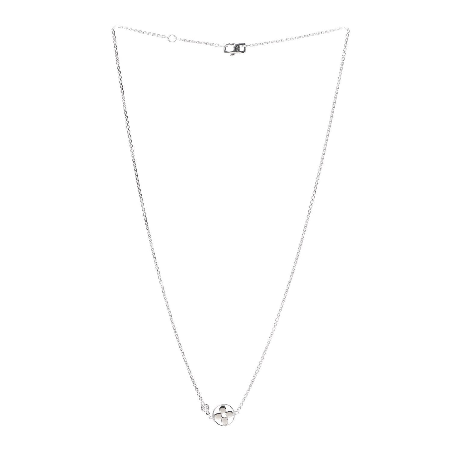 18K White Gold Diamond Idylle Blossom Pendant Necklace