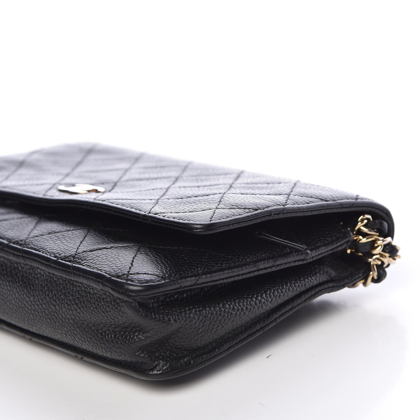 Caviar Quilted Wallet On Chain WOC Black