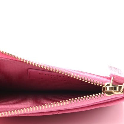 Chanel Caviar Quilted CC Zip Card Holder Pink 5 of 7