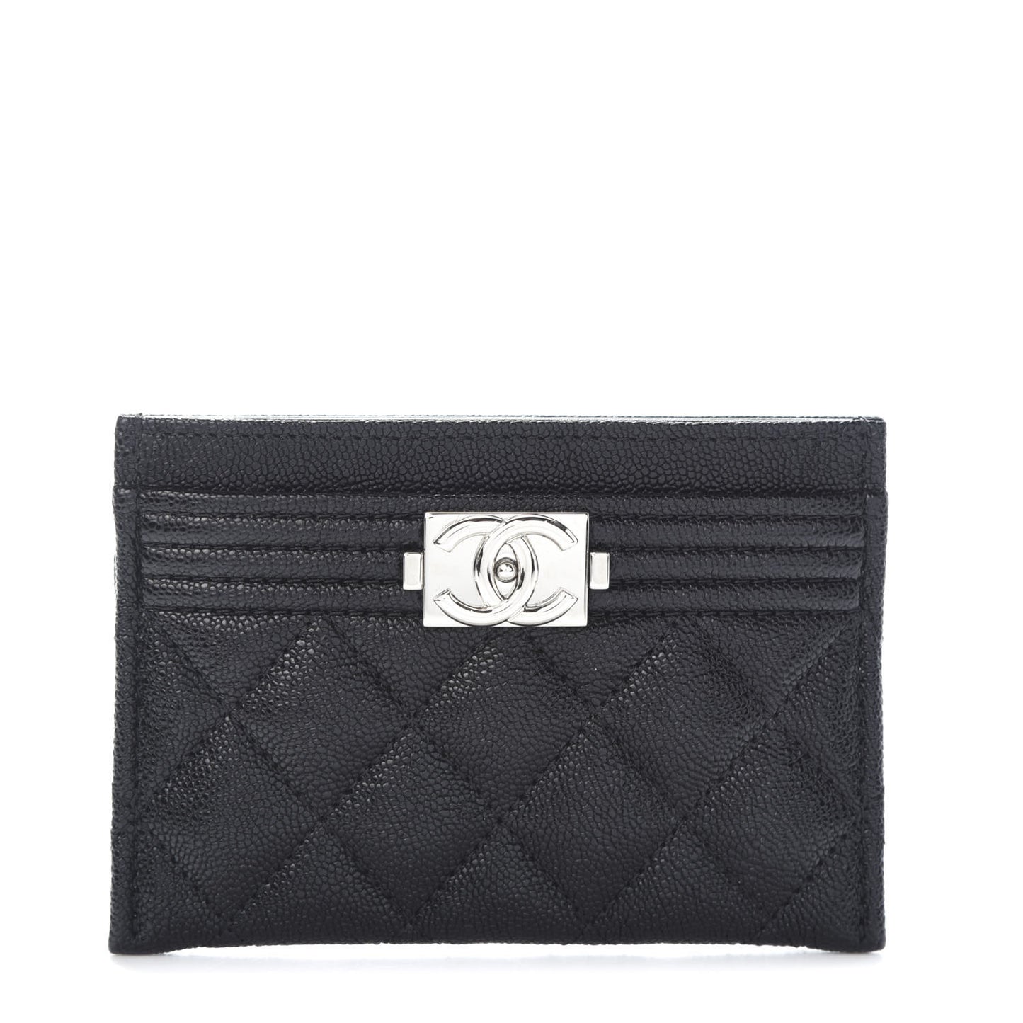 Caviar Quilted Boy Card Holder Black