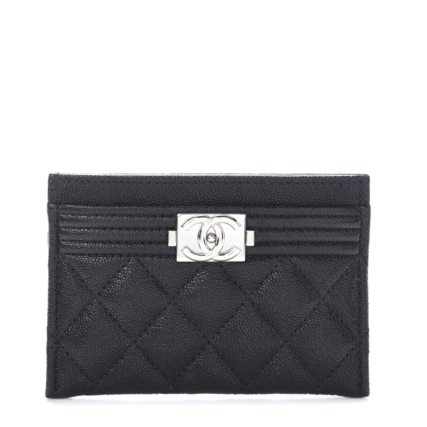 Chanel Caviar Quilted Boy Card Holder Black 1 of 8
