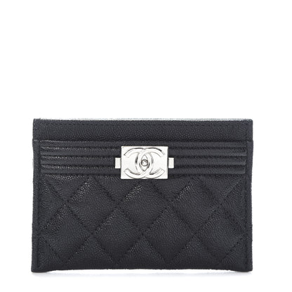 Chanel Caviar Quilted Boy Card Holder Black 1 of 8