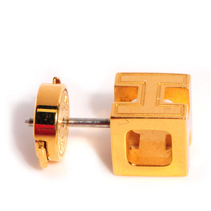 Hermes Enamel Cage d'H Earrings Gold Purple 3 of 7