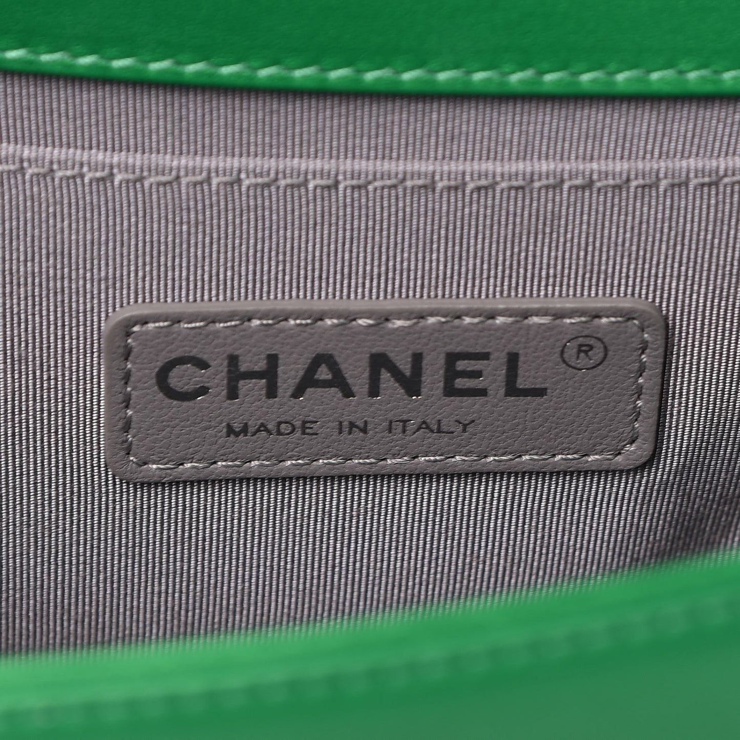 Metallic Calfskin Quilted Medium Boy Flap Green