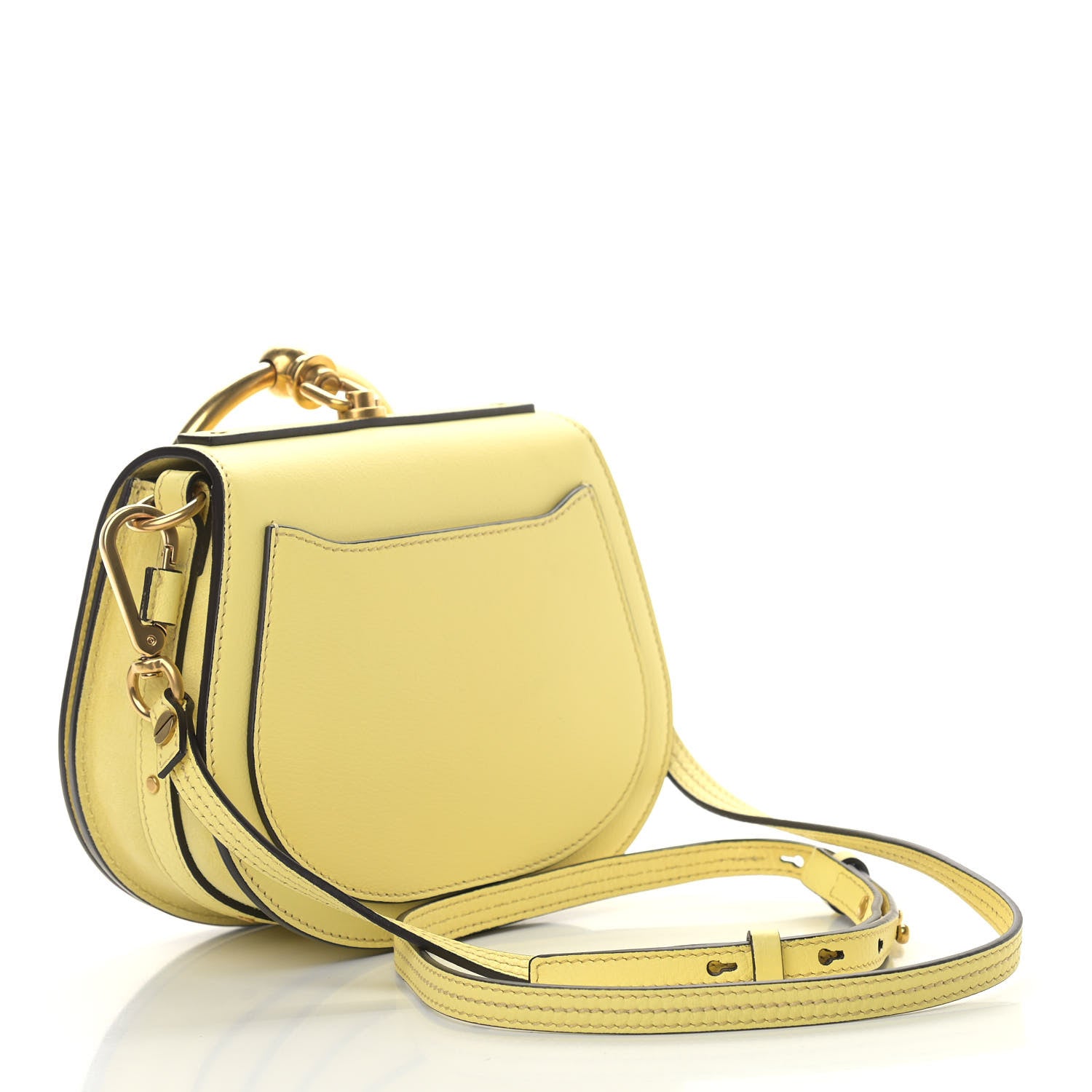 Chloe Calfskin Suede Small Nile Bracelet Bag Lemonade 3 of 9