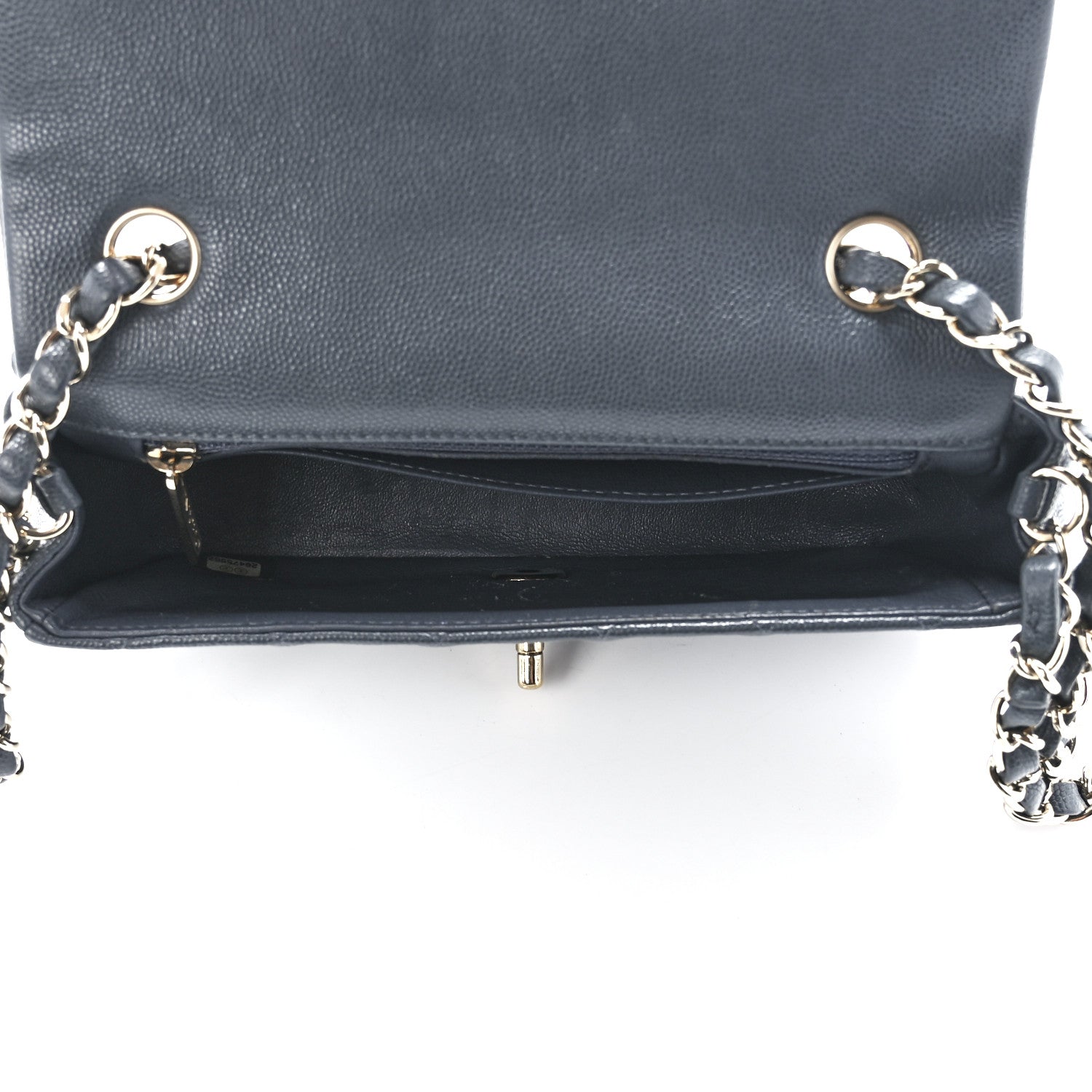 Chanel Caviar Quilted Mini Rectangular Flap Dark Grey 5 of 12