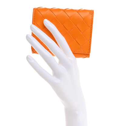 Bottega Veneta Nappa Intrecciato Trifold Wallet Tangerine Gold 2 of 9