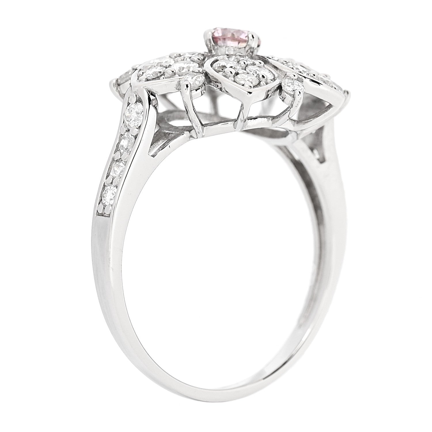 Parker & West by FASHIONPHILE Platinum Diamond Pink Diamond .19ctw Flower Ring  53 6.25 6 of 9