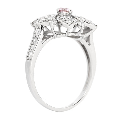 Parker & West by FASHIONPHILE Platinum Diamond Pink Diamond .19ctw Flower Ring  53 6.25 6 of 9